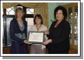 Pictured at a presentation in the Welcome Inn of FETAC Quality Assured certificates by Dr. Katie Sweeney CEO VEC and Joanne Walsh Quality Assurance Co-ordinator L-R: Joanne Walsh, Siobhan Reid St. Brendans College Belmullet, Dr. Katie Sweeney. Photo  Ken Wright Photography 2007.

