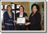 Pictured at a presentation in the Welcome Inn of FETAC Quality Assured certificates by Dr. Katie Sweeney CEO VEC and Joanne Walsh Quality Assurance Co-ordinator L-R: Joanne Walsh, Aislish Moran (Deputy Principal) Carrowbeg College Westport,  Dr. Katie Sweeney. Photo  Ken Wright Photography 2007.

