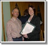 Pictured at a presentation in the Welcome Inn of FETAC Quality Assured certificates by Dr. Katie Sweeney CEO VEC and Joanne Walsh Quality Assurance Co-ordinator L-R: Frank Brady and Ailish Moran. Photo  Ken Wright Photography 2007.

