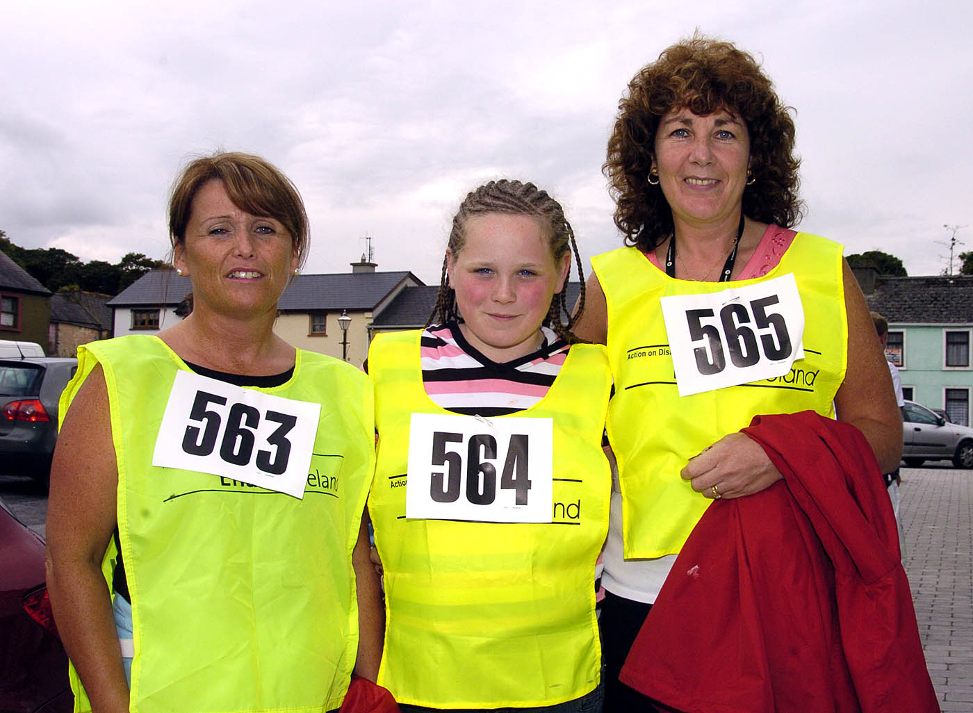 Balla 13th Annual 10K Road Race 2007,  three ladies who were running for Enable Ireland  Mary OMalley. Sarah OMalley and Ita OMalley.  Photo  Ken Wright Photography 2007. 