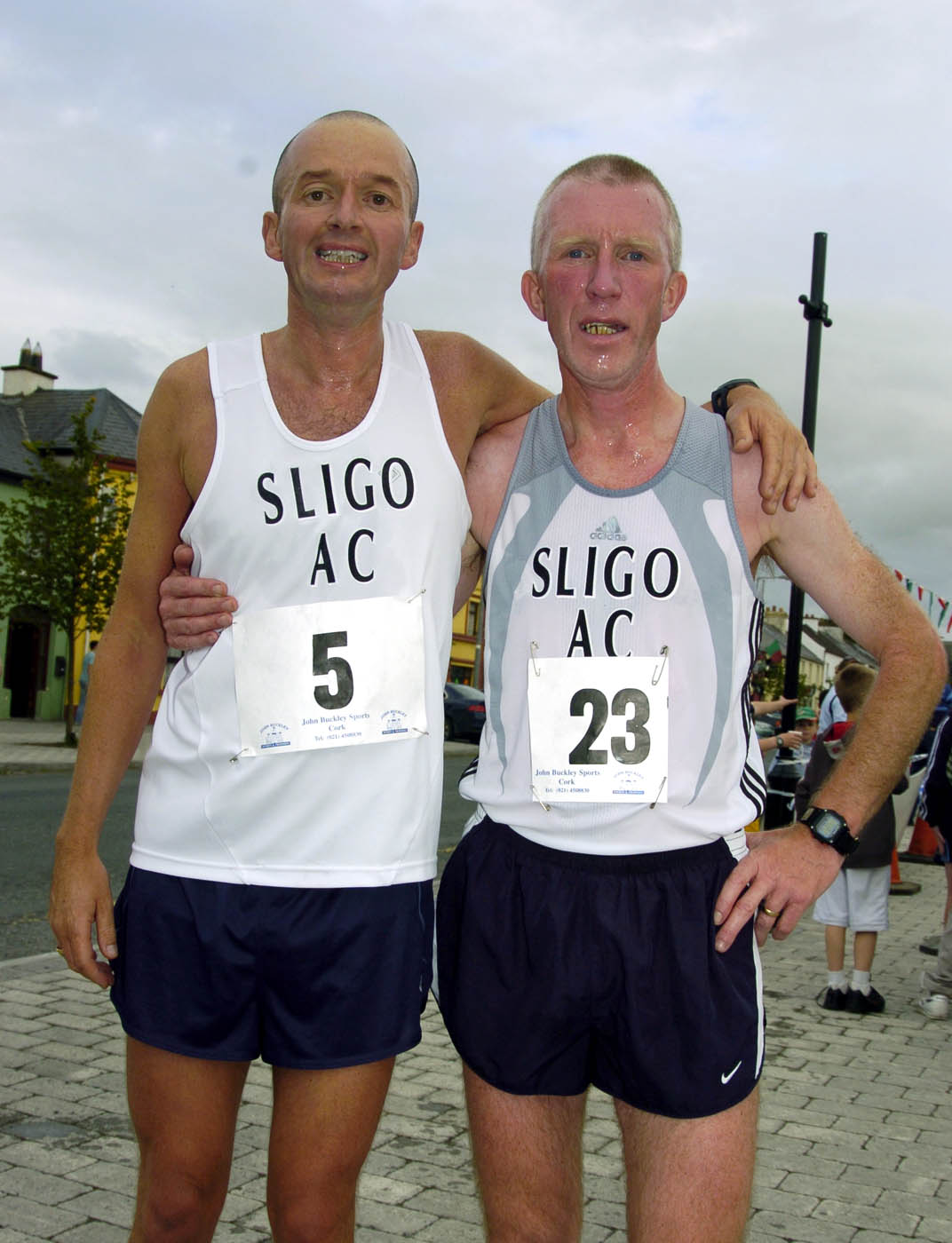 Balla 13th Annual 10K Road Race 2007, Michael O'Connell Sligo Ac who came 12th and Tom Meehan Sligo AC who came  13th in the Men's Over 40  Photo  Ken Wright Photography 2007. 