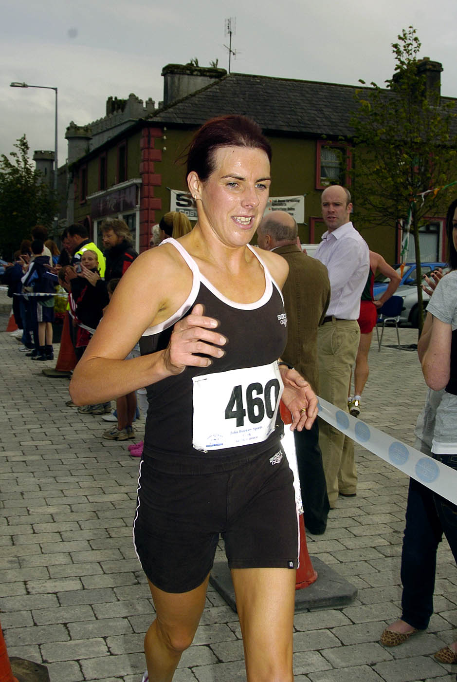 Balla 13th Annual 10K Road Race 2007, Mary Gleeson 1st lady over the finishing line Photo  Ken Wright Photography 2007. 