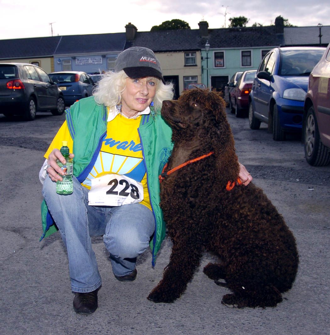 Balla 13th Annual 10K Road Race 2007, Louisa Ann Maughan from Mayo Abbey  with Molly the only Four lagged entry. Photo  Ken Wright Photography 2007. 