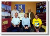 Balla 13th Annual 10K Road Race 2007, a group of winners of the Mens Over 40 Section pictured with some of the sponsors Front L-R: Tom Meehan 3rd Sligo AC, Michael OConnell 2nd Sligo AC, Paddy Mangan representing Domo Moran 1st Drumshoughlin. Back L-R: Clive Casey Premier Estates Maloney,(Sponser)Denise McIntyre Elvery Sports, ,(Sponser)Tom Connolly Premier Estates Maloney,(Sponser)
Photo  Ken Wright Photography 2007
