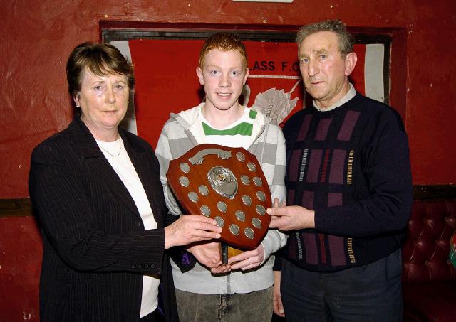 Ballyglass Football Club Youths Awards presentations held in the Squealing Pig Ballyglass.  Ryan Connolly winner of the shield sponsored by Mary & Jimmy Hesham: Photo  Ken Wright Photography 2007