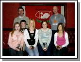 Ballyglass Football Club Youths Awards presentations held in the Squealing Pig Ballyglass Front L-R: Niamh Killeen representing Tara Gavin (Under 16s player of the year ), Siobhan Finnerty (Under 16s most improved player), Majella Haverty (Under 15s player of the year ), Caroline McGarry (Under 15s most improved player), Back L-R: Finian Burke, John Burke (Team Manager), Paul Byrne (Mayo Development Officer AFI), :Photo  Ken Wright Photography 2007