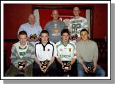 Ballyglass Football Club Youths Awards presentations held in the Squealing Pig Ballyglass Appreciation Awards Front L-R: Ryan Connolly, Alan Jennings, Danny Mahon, Niall Sheridan.Back L-R: Tom Connolly representing Dean Connolly, Paul Byrne (Mayo Development Officer AFI), Evan Connolly,: Photo  Ken Wright Photography 2007

