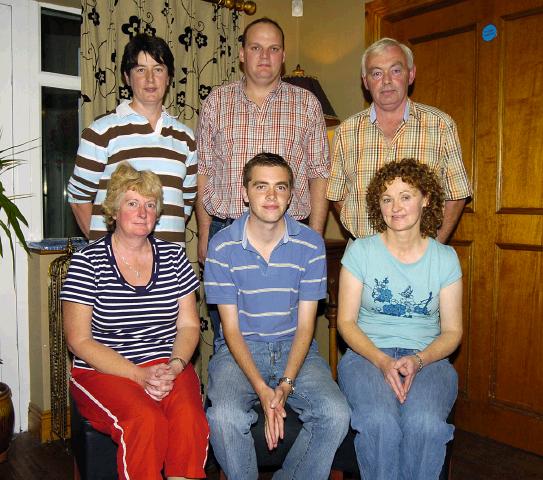 Balla Golf Club presentations held in the Shebeen Bar Balla Stableford competition sponsored by the Shebeen Bar  Front L-R: Mary Gormley 2nd, James Lavin category prize, Catherine McNulty 1st, Marie Flanagan Lady captain, Donagh Gilmartin (sponsor), Con Lavin Mens Captain. Missing from photo Cait ni Flaherty 3rd , Neil McNeill 2nd, Paul Galvin 3rd, Photo  Ken Wright Photography 2007.


