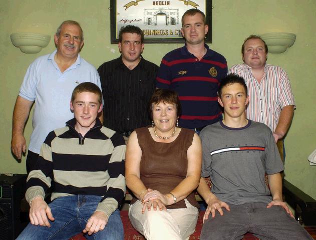 Balla Golf Club Classic presentations held in Durkans Bar Balla sponsored by Durkans Bar Balla , Morans Coaches Albatros Golf Galway  Castlebar Front L-R: Alan Jennings 3rd, Nora Heraghty 3rd, Michael Lester 3rd Missing from photo Danny Mahon 3rd. Back L-R: John Parsons 5th, Paul Galvin, Danny Burke, Padraic Cuffe. Photo  Ken Wright Photography 2007.  