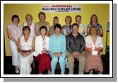 Balla Golf Club Lady Captain Presentations sponsored by John Daly held in Mannions Bar Balla Winners in the Ladies Section Front L-R: Carmel Costello gross, Mary B. Prendergast 1st, Marie Flanagan Lady Captain, John Daly (IFA sponsor), 
Mary Brett 2nd. Back L-R: Norah Heraty 9th, Geraldine OMalley 4th, Breege Moran 8th, Geraldine Evans 6th, Mary Conlon 5th, Bernie Burke 3rd, Breege Jennings 7th.  Photo  Ken Wright Photography 2007. 
