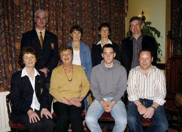 Castlebar Golf Club Presentations sponsored by Ulster Bank Castlebar Front L-R: Teresa Reddington (lady Captain),Maura Phelan 3rd, Niall OHara 2nd, Tom Moylette 1st.  Back L-R: Val Jennings Mens Captain, Betty Gannon (Honary Secretary and representing Ulster Bank),Margaret Tighe (Lady President), Michael McGing (Competition Secretary). Photo  Ken Wright Photography 2007. 