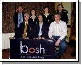 Castlebar Golf Club fundraising AM AM Presentations sponsored by Bosh Bar & Restaurant Linenhall St Castlebar Front L-R: Val Jennings 2nd &  Mens Captain, Des Carey (sponsor), Peter Horkan 2nd. Back L-R: John Galvin (Mens President), Teresa Reddington (lady Captain),  Margaret Tighe (Lady President), Michael McGing (Competition Secretary). Missing from photo Padraic Hurst 2nd John Rice 2nd. . Photo  Ken Wright Photography 2007.

