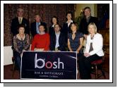 Castlebar Golf Club fundraising AM AM Presentations sponsored by Bosh Bar & Restaurant Linenhall St Castlebar Front L-R: Barbara Beirne , Colin Dawson, Des Carey (sponsor), Sarah Beirne., Dervla Molloy. Back L-R: Val Jennings Mens Captain, John Galvin (Mens President), Teresa Reddington (lady Captain), Margaret Tighe (Lady President), Michael McGing (Competition Secretary). Photo  Ken Wright Photography 2007. 

