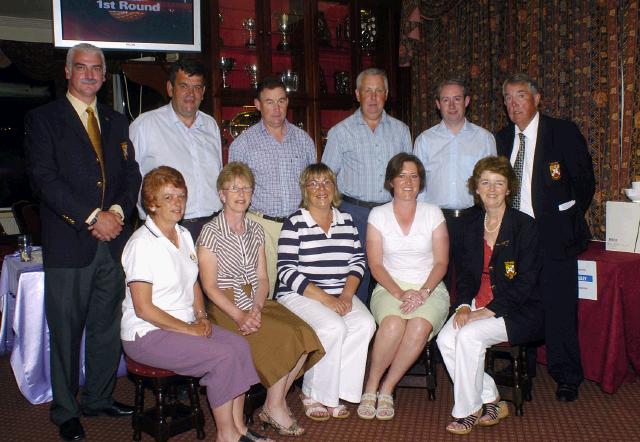 Castlebar Golf Club Presentations 18 Hole Stableford sponsored by Heiton Buckley
Front L-R: Flavia Cafolla 4th, Frances ODowd 1st, Edel Burke 3rd, Connie White 2nd, Teresa Reddington Lady captain. Back l-R: Val Jennings Mens Captain, Mick Byrne 1st, John Mitchell (representing sponsor), Pat McDonnell 3rd, John Kelly 2nd, 
John Galvin Mens President. Photo  Ken Wright Photography 2007


