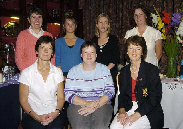 Castlebar Golf Club presentations sponsored by the Upper Crust Bridge St Castlebar , Front L-R: Margaret Tighe (sponsor), Debbie Judge 1st,  Teresa Reddington Lady captain, Back L-R:  Betty Gannon Honorary Secretary, Aoife McHale Category 1, Dervla Molloy Category 2, Antoinette Starkin Category 3.  Photo � Ken Wright Photography 2007. 

