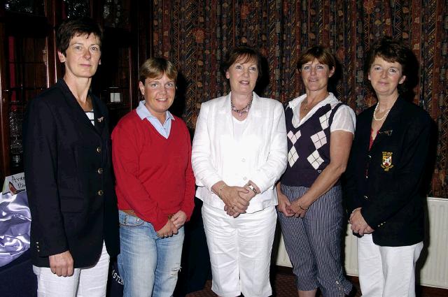 Castlebar Golf Club Open Week Presentations 18 Hole Stableford sponsored by Kachina Natural Spa Moneen Castlebar. L-R: Margaret Tighe Lady president
Karen Moylette 2nd, Celia Coen 3rd, Mary McHale 1st, Teresa Reddington Lady Captain. Photo  Ken Wright Photography 2007.  
