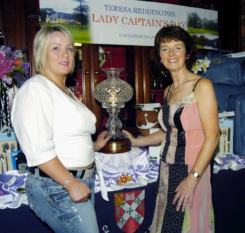 Castlebar Golf Club Winner of the Lady Captains Prize Deidre Moylett being presented with her prize by Lady Captain Teresa Reddington Photo  Ken Wright Photography 2007. 

