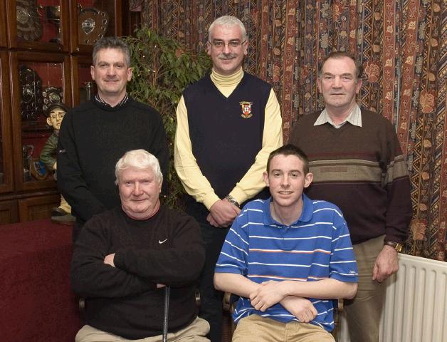 Pictured are the winners of a Castlebar Golf Club Men's competition. Front L - R: Brian McDonald (1st), David Haugh (gross). Back L - R: Michael McGing (competition secretary), Val Jennings (Captain), Martin Lydon (2nd). Photo: Studio 094