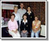 Castlebar Golf Club Presentations 18 Hole Stableford sponsored by Parsons Shoes Main St. Castlebar Front L-R: Marie Rowley 2nd, Teresa Reddington 1st and Lady Captain, Karen Moylette gross. Back L-R: Nora OReilly 3rd, Brendan Parsons (sponsor), Margaret Tighe Lady President.  Photo  Ken Wright Photography 2007. 

