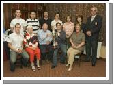 Castlebar Golf Club prize presentation. Pictured are the winners of the Martin Rice Memorial which was sponsored by Master Carpets. Front L - R: Derek Rice (sponsor), Kay Veal (1st), Ray Harrington (winner), Liam Rice (sponsor), Maura Phelan (2nd). Back L - R: Shane Rice (sponsor), James Jennings (3rd), Mick Kilcourse (2nd), Margaret Tighe (Lady President), Regina Kerr (gross), Teresa Reddington (Lady Captain), Val Jennings (Captain). Photo: Ken Wright Photography