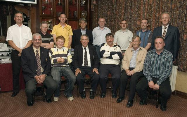 President's Day prizewinners at Castlebar Golf Club. Front L - R: Val Jennings (Captain & 5th), Niall Fahey (2nd Junior), John Galvin (President), Patrick Prendegast (1st), Ioseph McGowan (Past President's), Declan Prendegast (2nd). Back L - R: Michael McGing (7th), Eamonn Donellon (8th), David Haugh (gross), John McDonagh (4th), Declan Judge (9th), Paul Fahey (6th), Michael Howley (3rd), Donal Murphy (visitors). Photo: Ken Wright Photography
