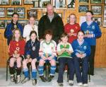  Manulla Girls u-12 Blitz Winners and Runners Up pictured with John Flynn sponsor of the trophies. Ciara Freynes Team Front L-R: Sarah Ash, Karen Brennan, Aoibheann Killion, Jacqueline Mannion, Katie Walsh. Back L-R: Ciara Freyne, Hannah Walsh, John Flynn (sponsor), Sarah Walsh, and Gemma McWalter: Photo  Ken Wright Photography 2004 