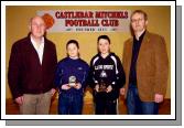Castlebar Mitchels Bord na nOg presentations held in an Sportlann L-R: Ger Murphy (Chairman Bord na nOg), Sean Conlon (U-12 Player of the Year), Danny Foy  (U-12 Most Improved Player of the Year), Michael Ludden (Under 12 Manager). Photo  Ken Wright Photography 2008. 
