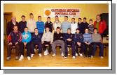 Castlebar Mitchels Bord na nOg presentations held in an Sportlann Front L-R: Des McGowan, Tony Sweeney, Ger Redmond, Cian Costello, Liam Conlon, Shane Irwin, Ciaran Gavin, Ronan Ludden, Kenneth Kilcoyne. Back L-R: Ger Murphy (Chairman Bord na nOg), Adrian Rock, Danny Kirby, Paul Regan, Mark Durkan, David Stenson, Fergal Larkin, Nigel Naughton, Liam Nevin, Joseph Redmond, Nathan OMalley, George Gannon (Team Coach).  Photo  Ken Wright Photography 2008. 

