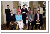 Mayo Sports Partnership 2007 Special Participation Grant Scheme recipients
Pictured in Breaffy International Sports Hotel, Mary Meade (Chairperson) and Margaret Kenny (Secretary) representing Culleen Ladies Club Ballina  receiving their cheque from the members of the Mayo Sports Partnership Board Front L-R: Niall Sheridan (Mayo County Council), Teresa Ward, Tony Cawley, John OMahony (Mayo GAA Team Manager), Back L-R: Gerry McGuinness, Micheal McNamara (Mayo County Council), Mary Meade, Pat Stanton (Chairman Mayo Sports Partnership Board), Margaret Kenny , Mick Loftus, Bernard Comiskey. .Photo  Ken Wright Photography 2007 
