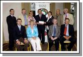 Mayo Sports Partnership 2007 Special Participation Grant Scheme recipients
Pictured in Breaffy International Sports Hotel, Margaret OHara and Brenda Decker representing Bonniconlon ICA receiving their cheque from the members of the Mayo Sports Partnership Board Front L-R: Niall Sheridan (Mayo County Council), Teresa Ward, Tony Cawley, John OMahony (Mayo GAA Team Manager), Back L-R: Gerry McGuinness, Micheal McNamara (Mayo County Council), Margaret OHara, Pat Stanton (Chairman Mayo Sports Partnership Board), Brenda Decker, Mick Loftus, Bernard Comiskey. .Photo  Ken Wright Photography 2007 
