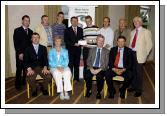 Mayo Sports Partnership 2007 Special Participation Grant Scheme recipients
Pictured in Breaffy International Sports Hotel, Jamie Forde, Eddie Smith and Patrick Glynn co-ordinator representing Club Vario Ballina  receiving their cheque from the members of the Mayo Sports Partnership Board Front L-R: Niall Sheridan (Mayo County Council), Teresa Ward, Tony Cawley, John OMahony (Mayo GAA Team Manager), Back L-R: Gerry McGuinness, Micheal McNamara (Mayo County Council), Jamie Forde, Pat Stanton (Chairman Mayo Sports Partnership Board), Eddie Smith and Patrick Glynn, Mick Loftus, Bernard Comiskey. .Photo  Ken Wright Photography 2007 

