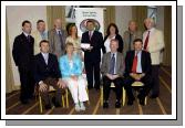 Mayo Sports Partnership 2007 Special Participation Grant Scheme recipients
Pictured in Breaffy International Sports Hotel Martin Moran (Volunteer Rehab Care),, Bernadette Coen (Programme Supervisor) and Lorraine Gibbons (Community Service Manager) representing Rehab Care Breaffy Castlebar  receiving their cheque from the members of the Mayo Sports Partnership Board Front L-R: Niall Sheridan (Mayo County Council), Teresa Ward, Tony Cawley, John OMahony (Mayo GAA Team Manager), Back L-R: Gerry McGuinness, Micheal McNamara (Mayo County Council), Bernadette Coen , Pat Stanton (Chairman Mayo Sports Partnership Board), Lorraine Gibbons, Mick Loftus, Bernard Comiskey. .Photo  Ken Wright Photography 2007
