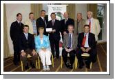 Mayo Sports Partnership 2007 Special Participation Grant Scheme recipients
Pictured in Breaffy International Sports Hotel, John Brennan and Brendan Heneghan representing Castlebar Cycling Club receiving their cheque from the members of the Mayo Sports Partnership Board Front L-R: Niall Sheridan (Mayo County Council), Teresa Ward, Tony Cawley, John OMahony (Mayo GAA Team Manager), Back L-R: Gerry McGuinness, Micheal McNamara (Mayo County Council), John Brennan, Pat Stanton (Chairman Mayo Sports Partnership Board), Brendan Heneghan, Mick Loftus, Bernard Comiskey. .Photo  Ken Wright Photography 2007

