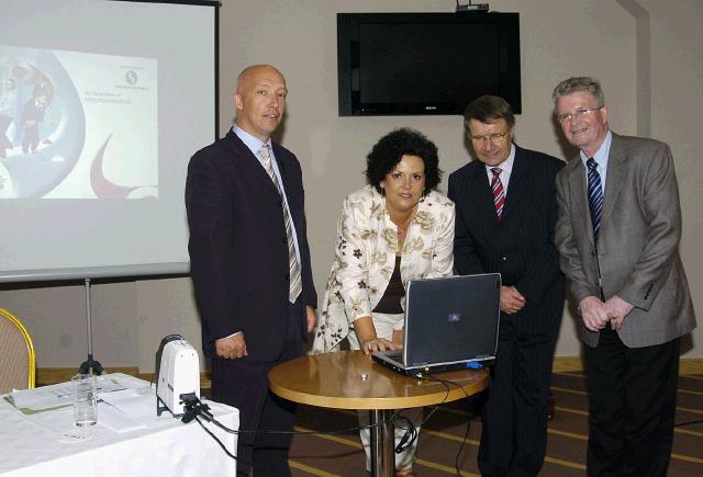 Pictured in Breaffy International Sports Hotel at the launch of their website www.mayosports.ie members of the Mayo Sports Partnership Board. L-R: Charlie Lambert (Co-ordinator Mayo Sports Partnership), Dr. Katie Sweeney CEO County Mayo VEC, Pat Stanton (Chairman Mayo Sports Partnership Board), Tony Cawley. Photo  Ken Wright Photography 2007 