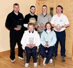 15th Castlebar Open Racquetball Tournament sponsored by Castlebar Credit Union Ltd.
The Castlebar Winners and runners up pictured in An Sportlann: Front L-R: Bernie Burke, Majella Haverty. Back L-R: Kevin Jennings, John Rowe,  Kevin McNamara,  Michael Kelly : Photo  Ken Wright Photography 2005 
