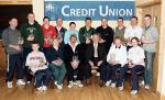 15th Castlebar Open Racquetball Tournament sponsored by Castlebar Credit Union Ltd.
The Winners pictured in An Sportlann: Front L-R: Eoin Lisebach, Elma Gibnay, Padraic Benson, Paddy Glynn (Credit Union), Bernie Burke, Majella Haverty. Back L-R: Vincent Fitzgerald, Liam Hughes, Susan Neary, Frank McDonagh, Niamh Coffey, Joe Glynn, Noel O Callaghan, Tristan Hickey, Michael Kelly, Kevin McNamara: Photo  Ken Wright Photography 2005 
