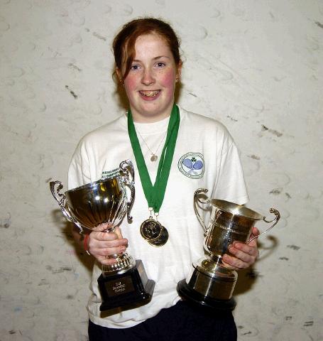 Castlebar Racquetball Club athlete Majella Haverty who became All Ireland Champion in Womens Novice Singles and Girls under 16s singles at the All Ireland Racquetball Championships recently held in Kingscourt. .Photo  Ken Wright Photography 2007.