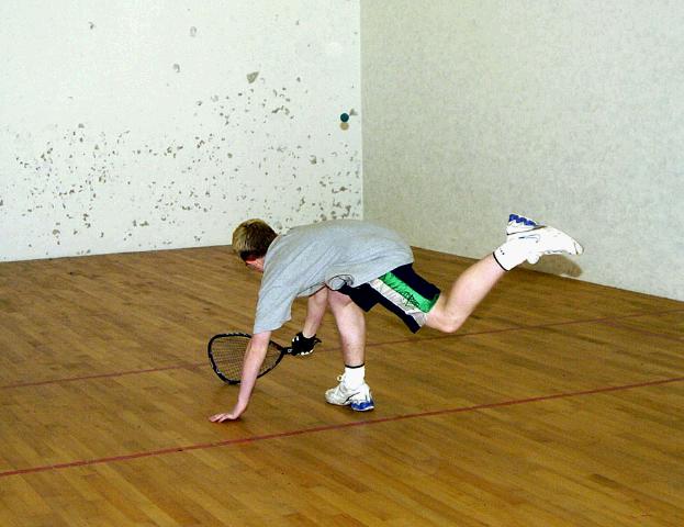 Castlebar Racquetball Club, Eoin Lisibach in action at An Sportlann. Photo  Ken Wright Photography 2007.