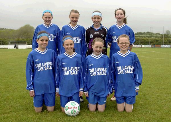 Ribena ToothKind FAI Schools Junior Soccer Competition 2007 held in Manulla Football Grounds.. Bohola N.S. Mayo Runners Up Small Schools Girls A Cup Photo  Ken Wright Photography 2007. 