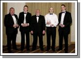 Castlebar Rugby Club Annual Dinner and Presentations held in Breaffy International Sports Hotel Trevor Ardle (President Castlebar Rugby Club). pictured with L-R: Seamus King Clubman of the Year, Shane Casey Youth Player  of the Year , Enda Murphy First Team Player of the Year, Chris Rogan Reserve Player of the Year,. Photo  Ken Wright Photography 2007. 

