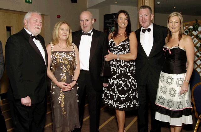 Castlebar Rugby Club Annual Dinner and Presentations held in Breaffy International Sports Hotel L-R: Trevor Ardle (President Castlebar Rugby Club)., Nora OMalley, Jimmy Staunton, Marietta Staunton, Gerry and Kate Casey. Photo  Ken Wright Photography 2007. 