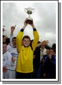 Ballina V Swinford  Ballins Team Captain Brendan Murray with the under 14 league cup. Photo Ken Wright 