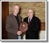 Mayo Schoolboys, Girls and Youths Presentations held in TF Royal Hotel & Theatre
Snugboro United under 12s Division 2 South winners, presentation to John Lawlor by Dave Breen (Secretary Mayo Schoolboys Girls and Youths). Photo  Ken Wright Photography 2007. 
