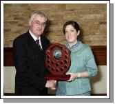 Mayo Schoolboys, Girls and Youths Presentations held in TF Royal Hotel & Theatre
Ballyvary Blue Bombers under 12s Girls League winners, presentation to Aoife McDonagh (Coach) by Michael Fox (Registrar Mayo Schoolboys, Girls and Youths).  Photo  Ken Wright Photography 2007. 
