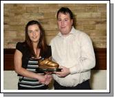 Mayo Schoolboys, Girls and Youths Presentations held in TF Royal Hotel & Theatre
Girls Under 16s Player of the Year Award presentation to Corina Finn (Straide Foxford Utd) by Michael Jennings (Mayo Womens League Chairman).Photo  Ken Wright Photography 2007. 
