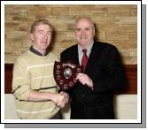 Mayo Schoolboys, Girls and Youths Presentations held in TF Royal Hotel & Theatre
Secretary of the Year presentation to TP Loftus (Killmurray Club) by Dave Breen (Secretary Mayo Schoolboys Girls and Youths).Photo  Ken Wright Photography 2007. 
