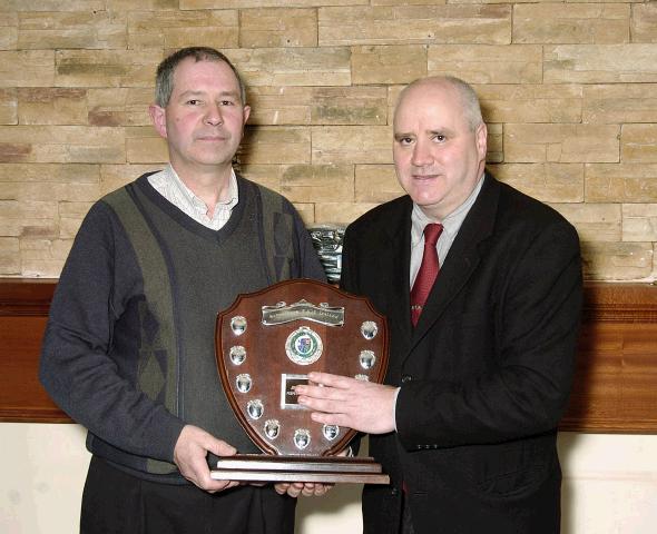 Mayo Schoolboys, Girls and Youths Presentations held in TF Royal Hotel & Theatre
Ballinrobe Town under 12s boys Division 1 winners,  presentation to Jim McDonnell (Manager) by Dave Breen (Secretary Mayo Schoolboys Girls and Youths). Photo  Ken Wright Photography 2007. 
