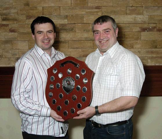 Mayo Schoolboys, Girls and Youths Presentations held in TF Royal Hotel & Theatre
Castlebar Celtic under 16s Premier Division winners, presentation to Pat Naughton (Secretary Castlebar Celtic) by  Padraic Clarke  (Chairman Connacht Youths and Schoolboys) Photo  Ken Wright Photography 2007. 

