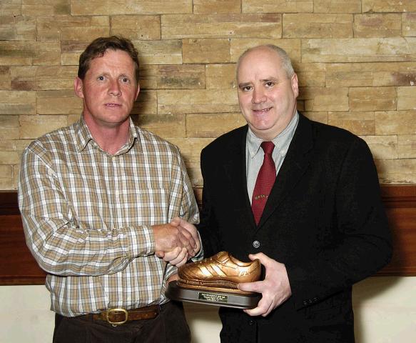 Mayo Schoolboys, Girls and Youths Presentations held in TF Royal Hotel & Theatre
Senior Boys Player of the Year presentation to Stephen Minogue representing James Minogue by Dave Breen (Secretary Mayo Schoolboys Girls and Youths).Photo  Ken Wright Photography 2007. 
