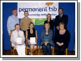 Castlebar Tennis Club Captains Day Competitions sponsored by permanent tsb
Winners and runners up ladies section A Front L-R: Berni Bourke and Pauline ODonohue (winners), Patricia Armstrong and Sinead Gavin (runners up) Back L-R: John ODonohue (Club Chairman), Kevin Egan Mens Captain, Bertha Munnelly, Lady Captain, Paul OHara (Manager permanent tsb Castlebar sponsor) Photo  Studio 094.

